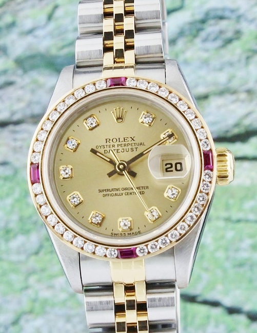 (image for) A ROLEX LADY SIZE OYSTER PERPETUAL DATEJUST / 69173